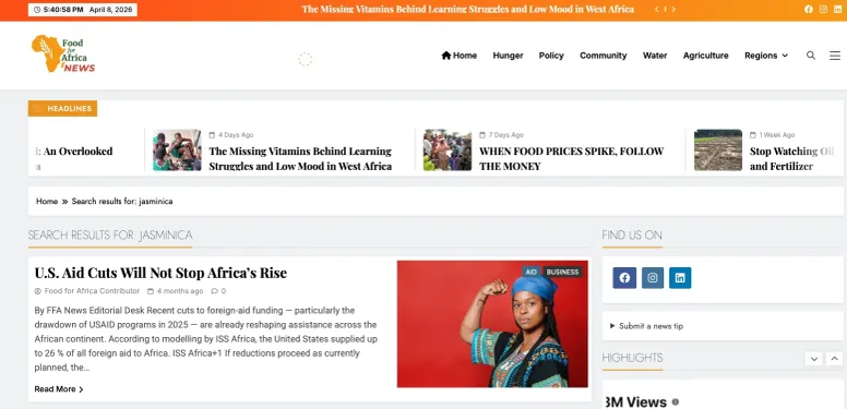 food for africa news jasminica